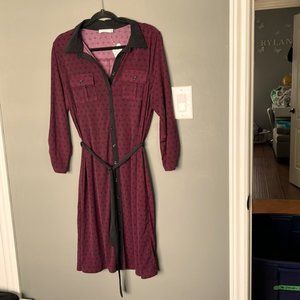 BOGO FREE ALL ITEMS! NWT Rickis knee length burgundy black shirt dress large